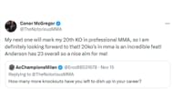 Tweet regarding Anderson Silva's UFC record.